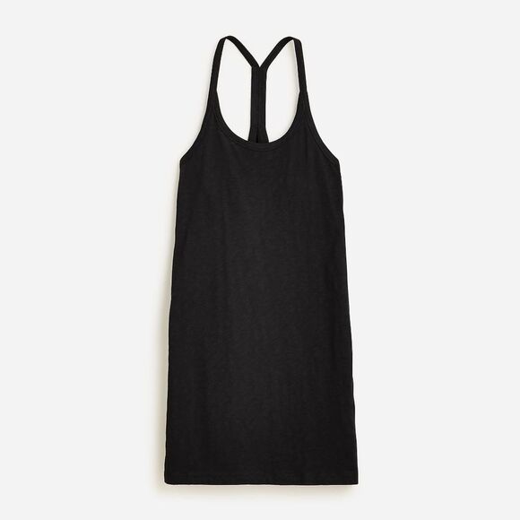 NEW J. Crew Relaxed Tank Dress in Slub Cotton in Black - Picture 4 of 8